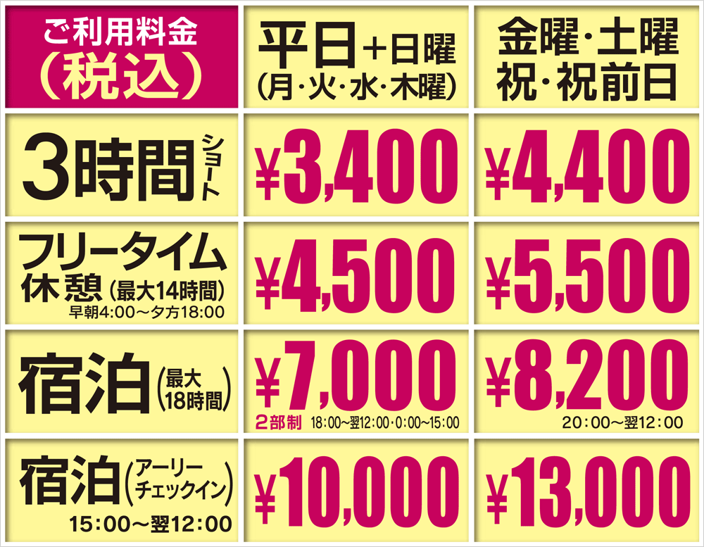 大分ラブホテル ホテルプラスアルファ 料金